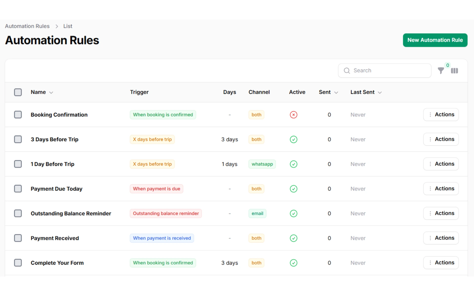 DiveHQ automation rules and message logs